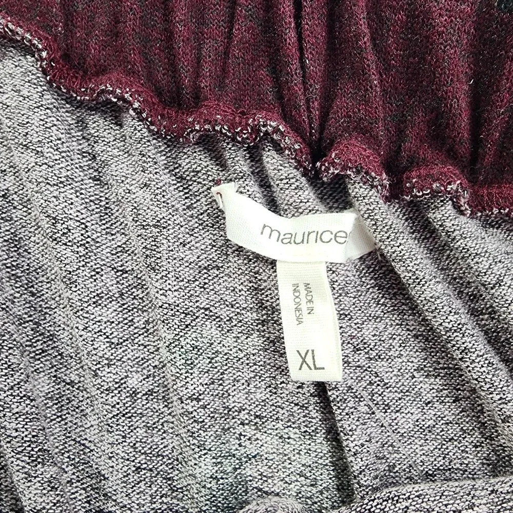 NEW Maurices Top Womens XL Purple Floral Off Shoulder Long Sleeve Peasant Casual